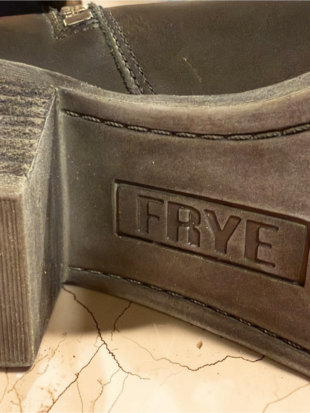 Frye Black Leather Side Zip Ankle Boots Block Heel Genuine Leather Booties - Picture 3 of 15